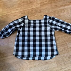 Time and Tru Black and White Checkered Blouse